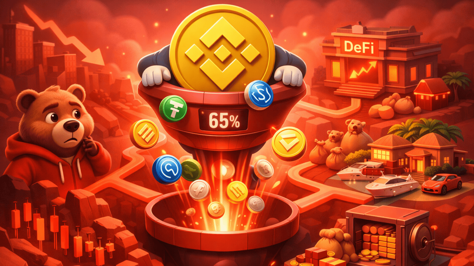 Binance absorve 65% das stablecoins e revela para onde o dinheiro está indo no bear market