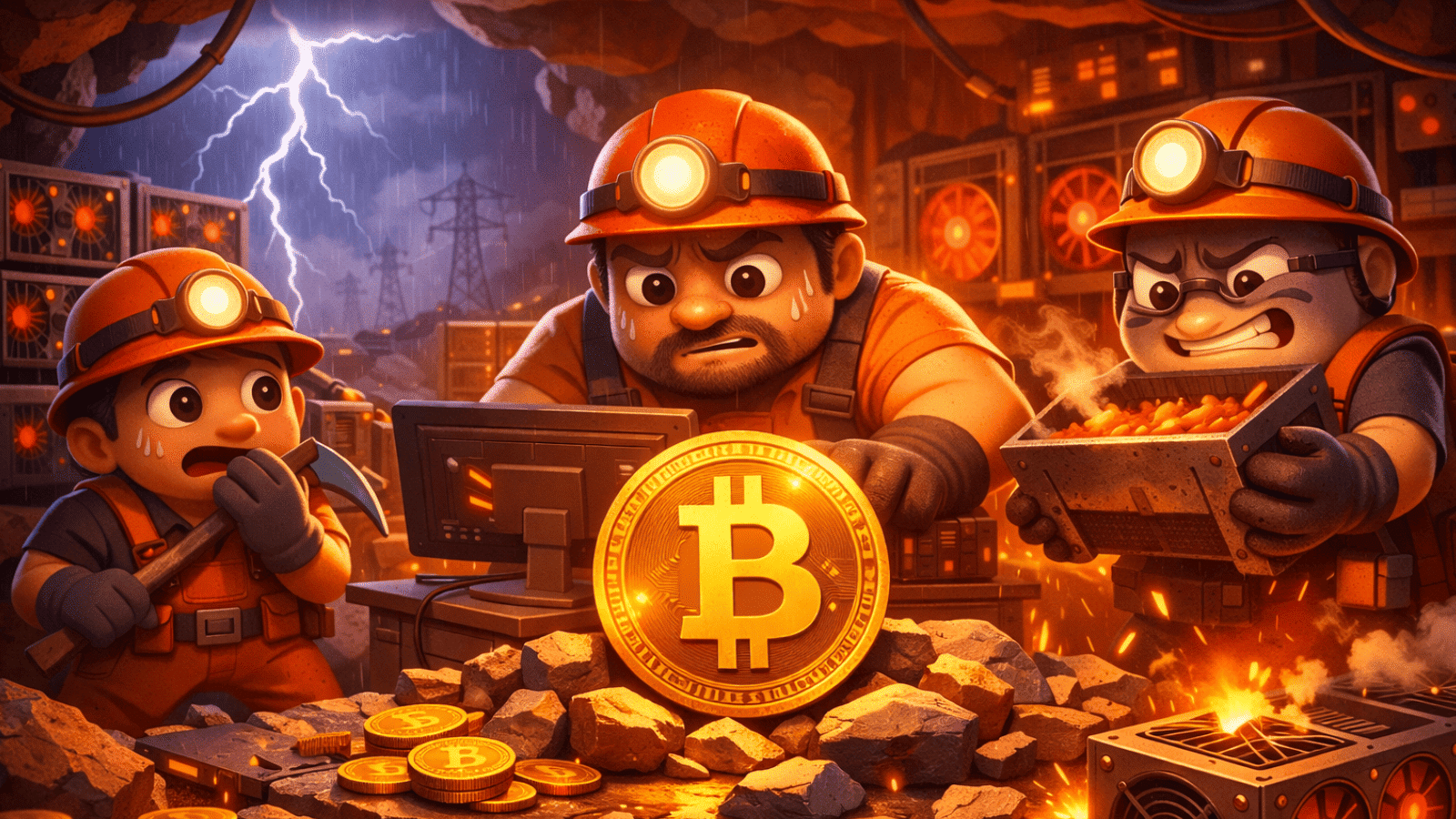 Bitcoin reage às tempestades: dificuldade dispara 15% e aperta ainda mais as margens dos mineradores