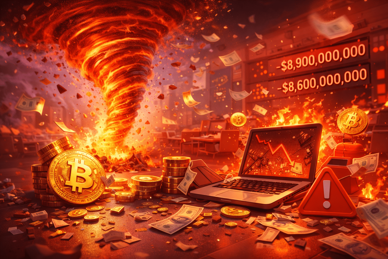 Furação no preço do Bitcoin fez estrago gigante em tesourarias de BTC