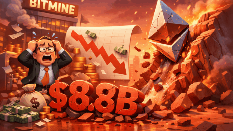 Bitmine acumula prejuízo em papel de US$ 8,8 bilhões enquanto queda do Ether desafia tese cíclica