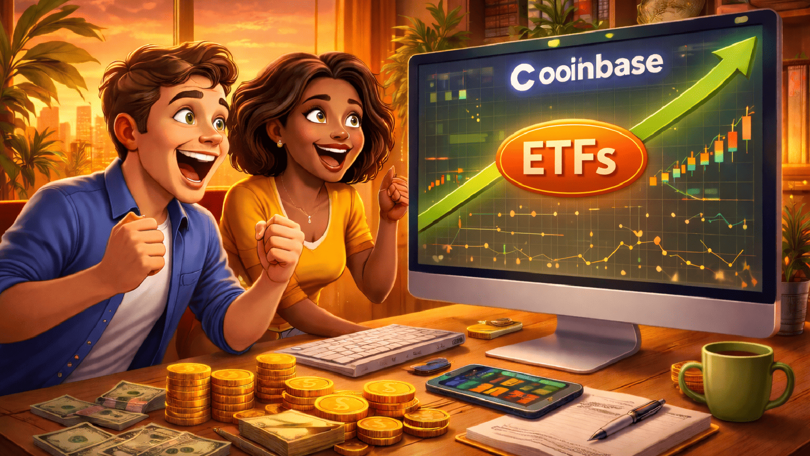 Coinbase libera negociação de ações e ETFs para todos os usuários dos EUA e amplia portfólio de investimentos