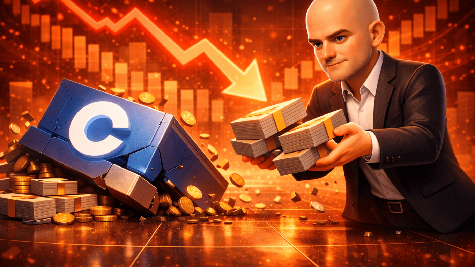 Coinbase registra forte queda após Brian Armstrong liquidar US$ 550 milhões em ações