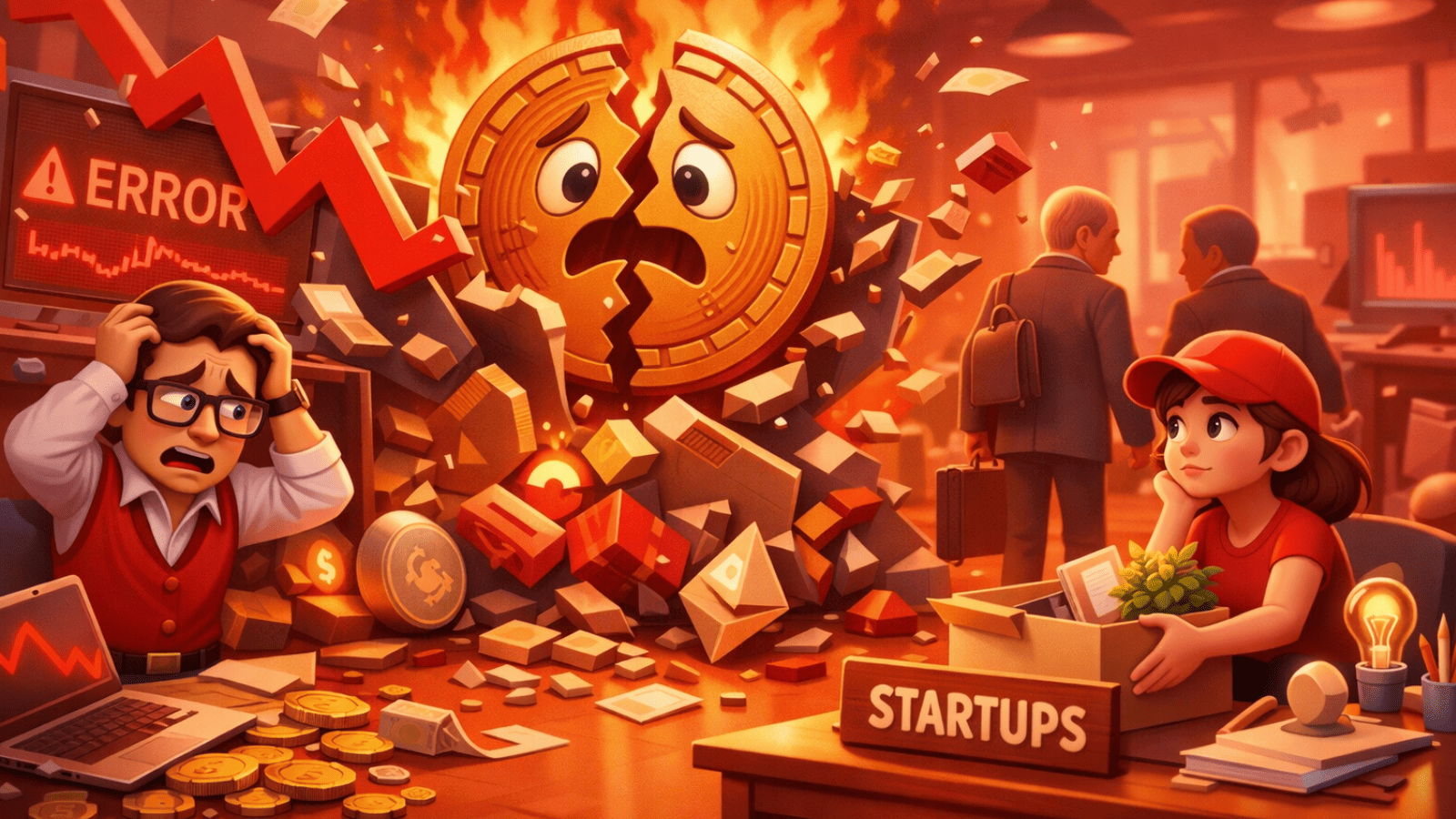 Crash cripto expõe erro bilionário: VCs abandonam aposta em tokens e voltam ao básico das startups