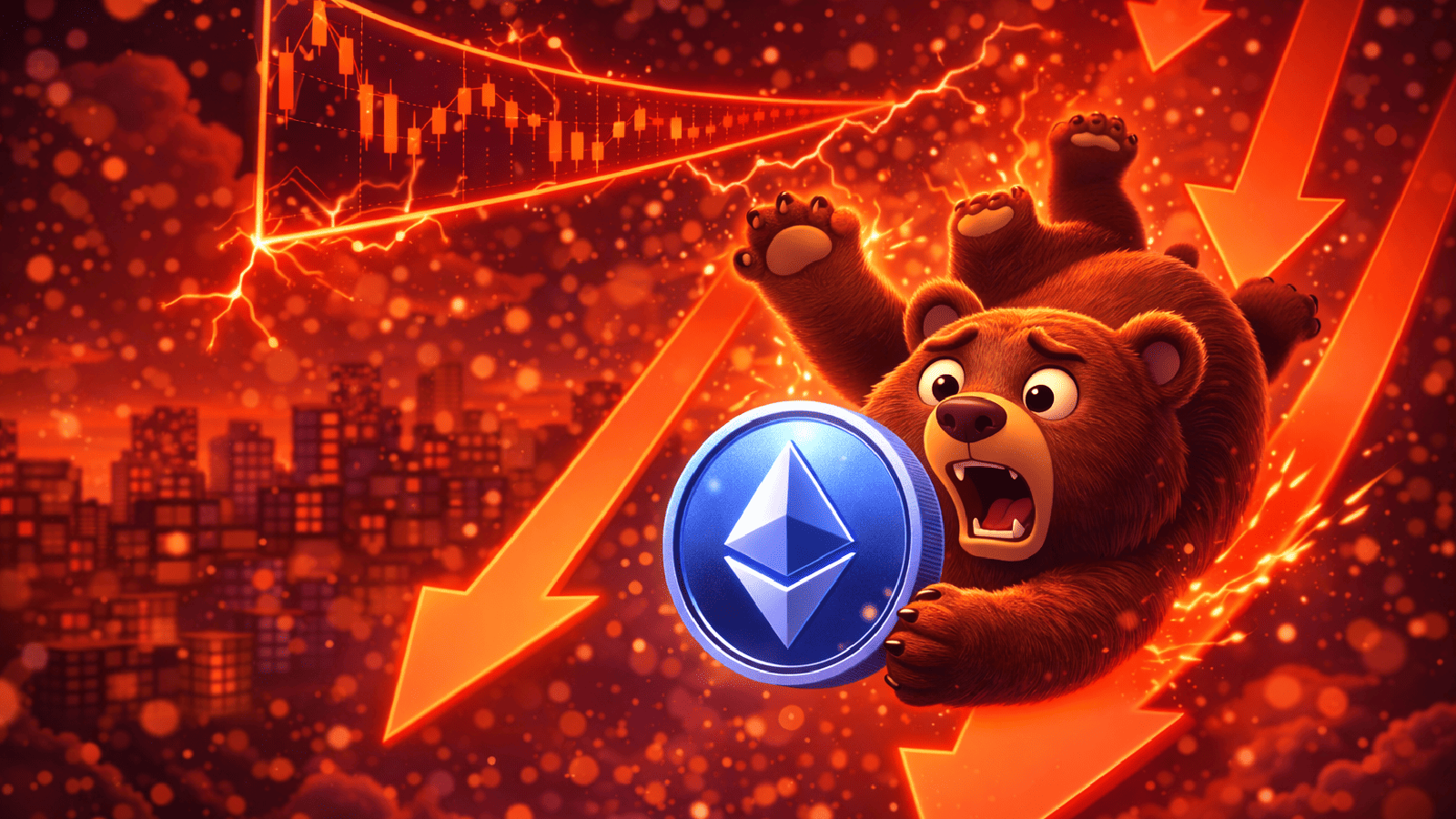 Ethereum pode cair para US$ 1.100? Entenda a “flâmula de urso” que ameaça o preço do ETH