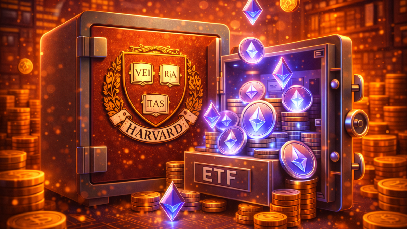 Fundo de Harvard reduz posição em ETF de Bitcoin e amplia aposta em Ether