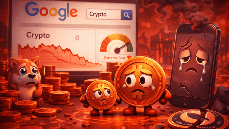 Interesse por cripto despenca no Google e medo do mercado volta ao nível do colapso da Terra-LUNA