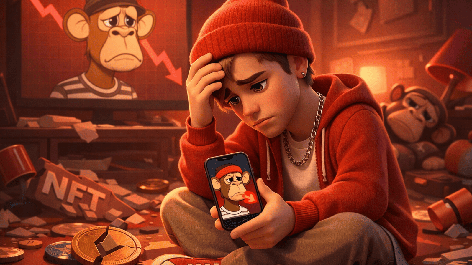 Justin Bieber perde 99% em NFT Bored Ape e vira símbolo do colapso do mercado de NFTs