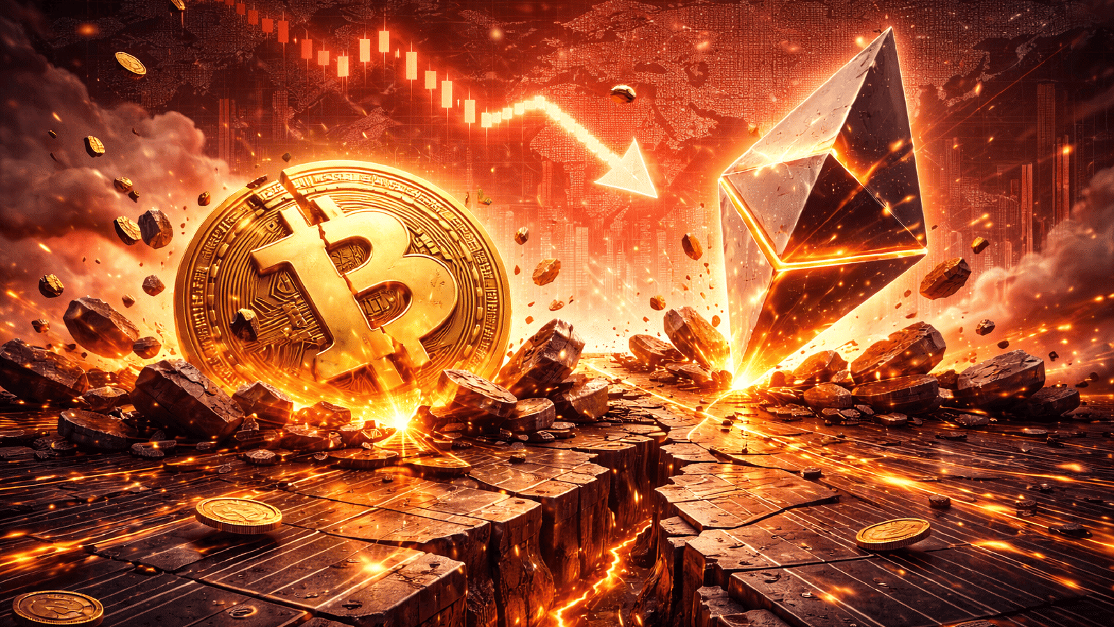 Mercado de criptomoedas em colapso Bitcoin e Ethereum caem e perdem US$ 2,5 bilhões