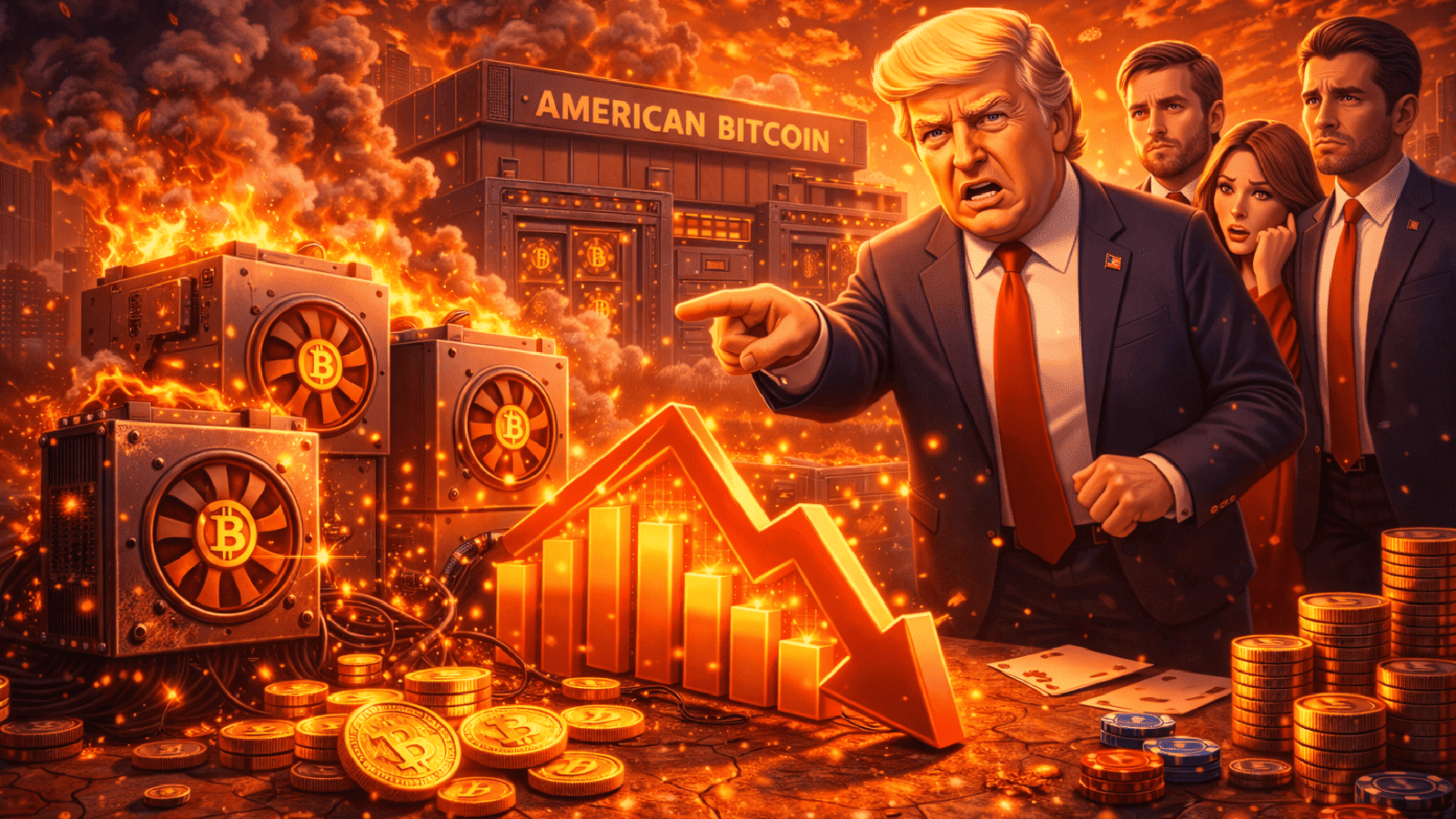 Mineradora American Bitcoin, apoiada pela família Trump, registra perda de US$ 59 milhões