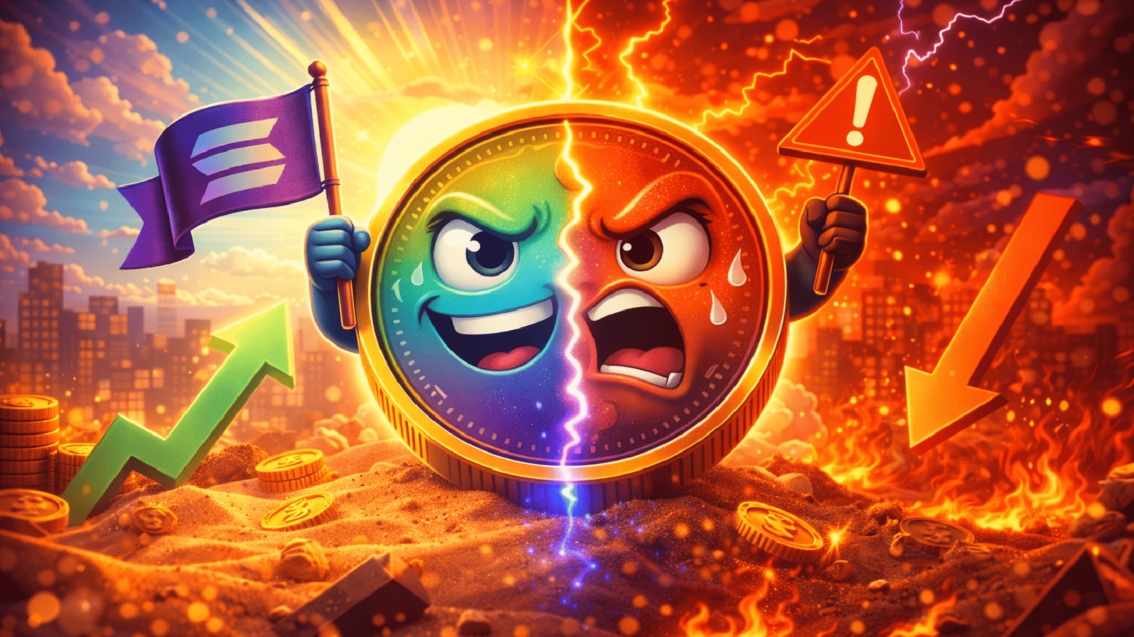 Solana pode cair ou disparar Dados da Solana mostram conflito entre otimismo e pânico no mercado