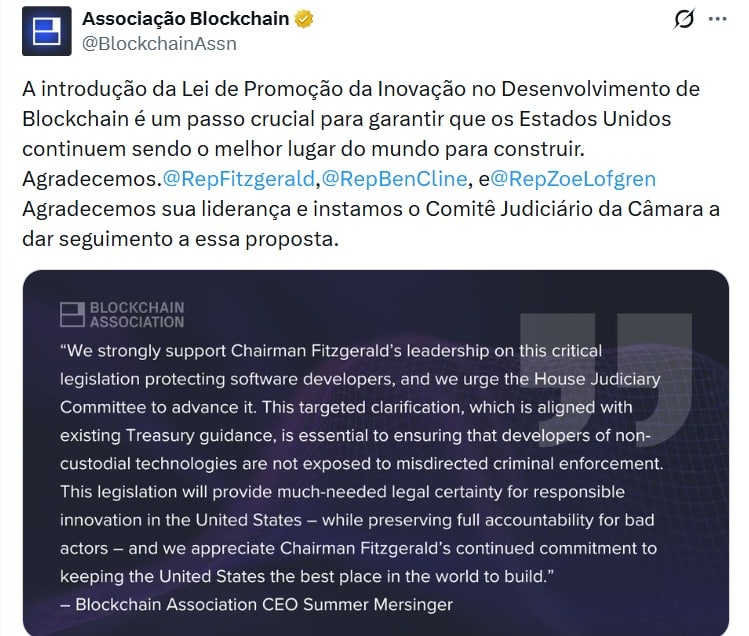 Twitter Associação Blockchain