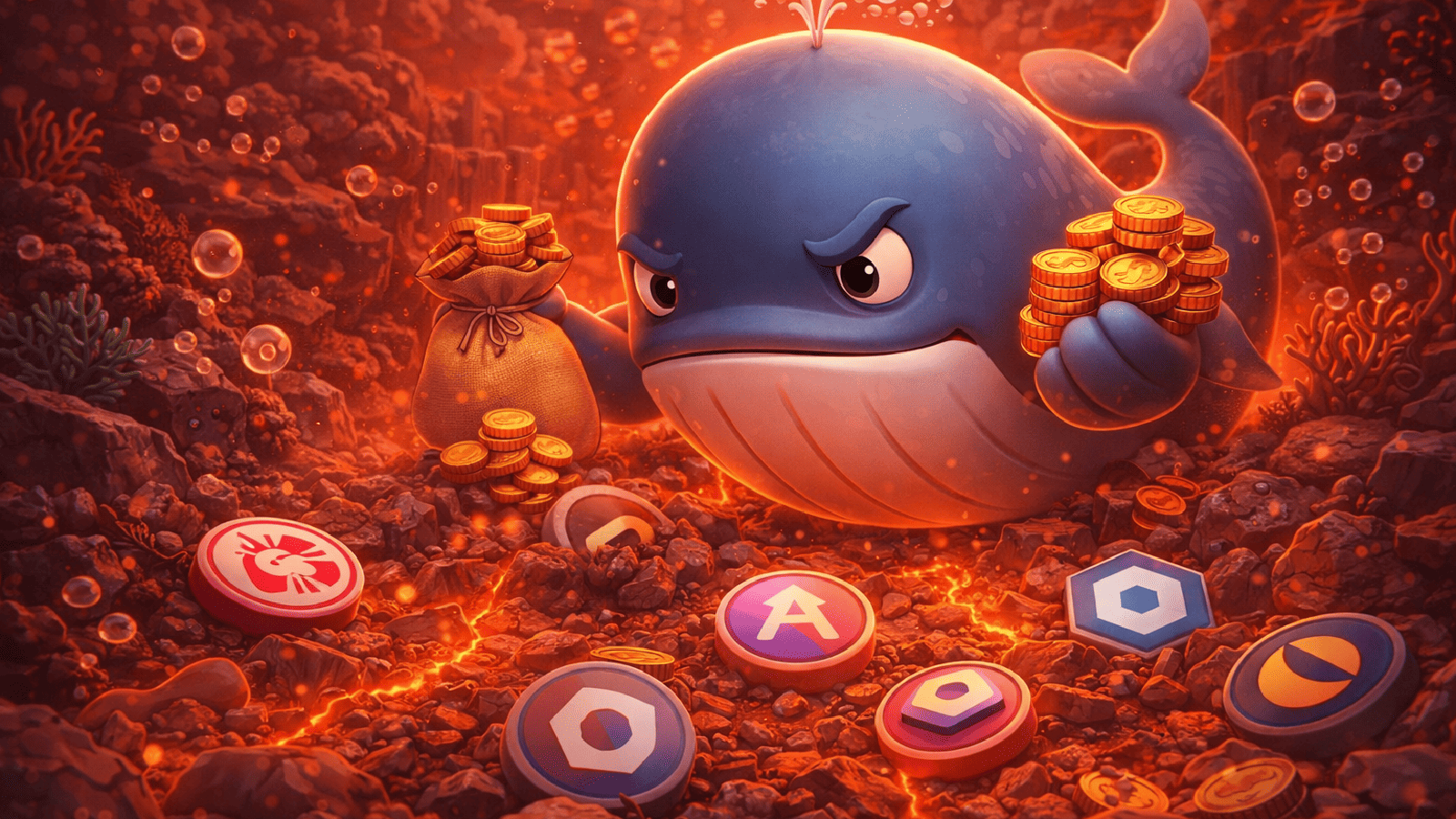 Baleia aposta US$ 16 milhões em altcoins tokens DeFi estão no fundo do poço