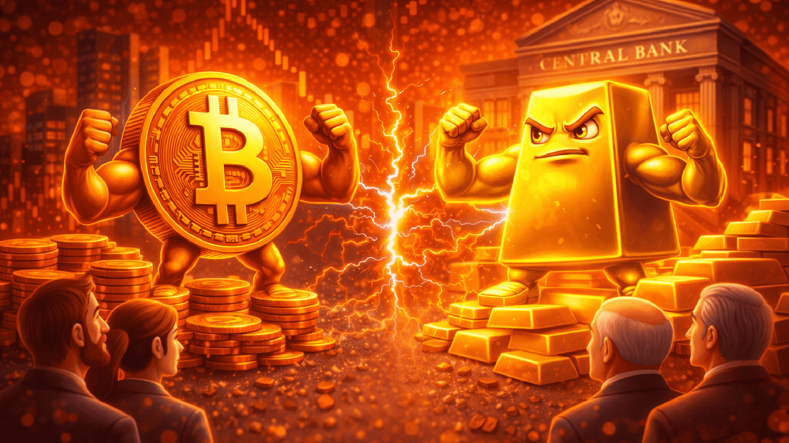 Bitcoin vs ouro: A disputa que revela o choque entre varejo e bancos centrais