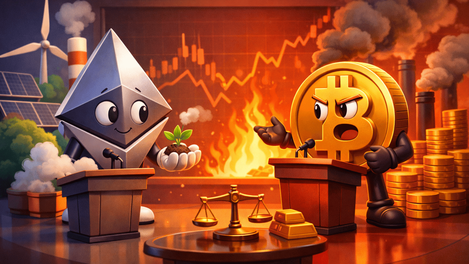 Ethereum emite 5x menos que Bitcoin após o Merge, mas debate sobre “dinheiro forte” continua