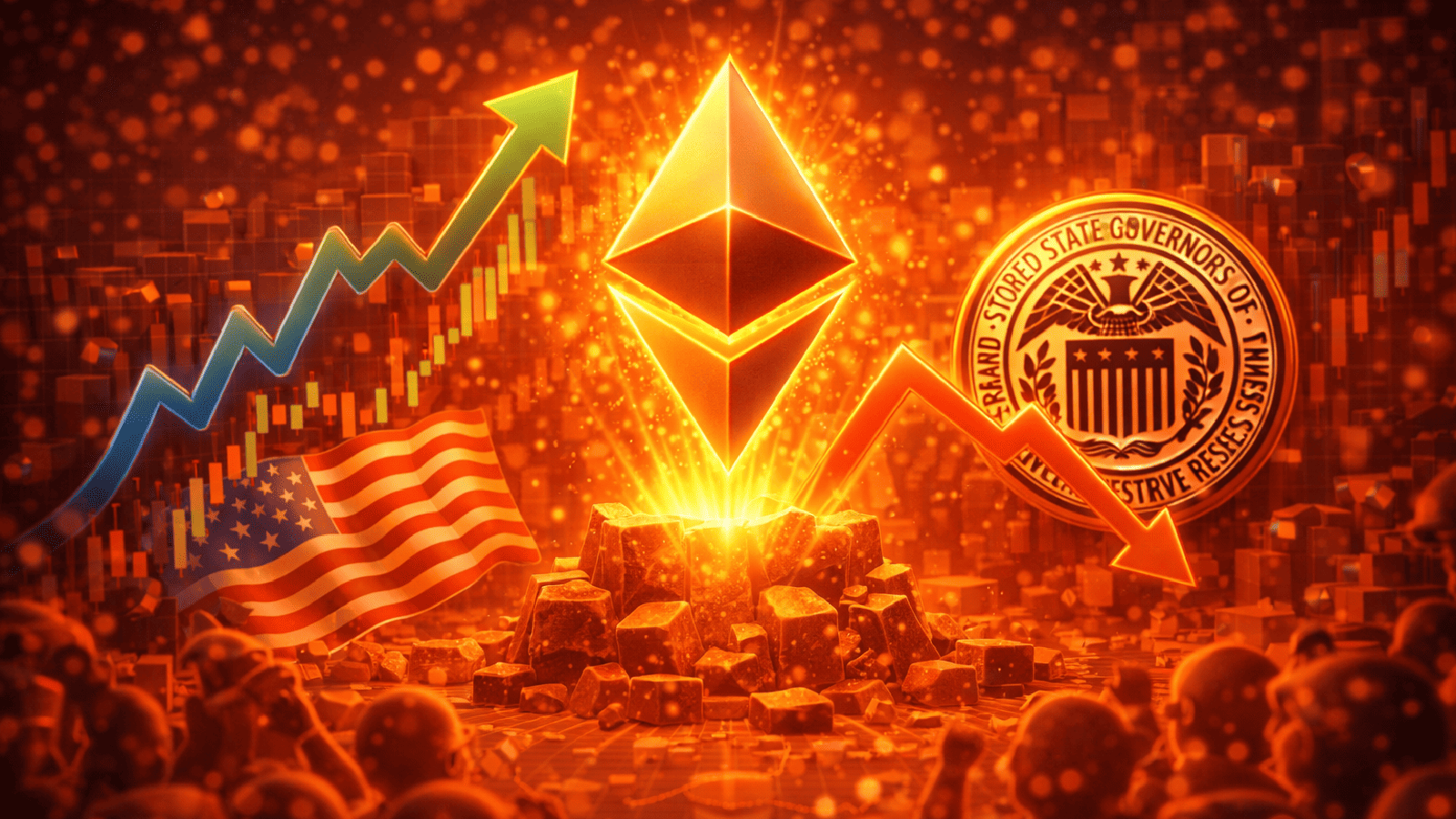 Ethereum supera ações americanas, mas decisão do Fed pode mudar tudo
