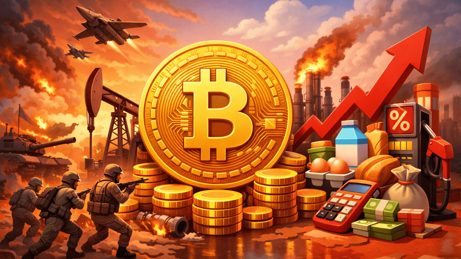 Guerra, petróleo e inflação: por que o conflito com o Irã pode fazer o Bitcoin disparar