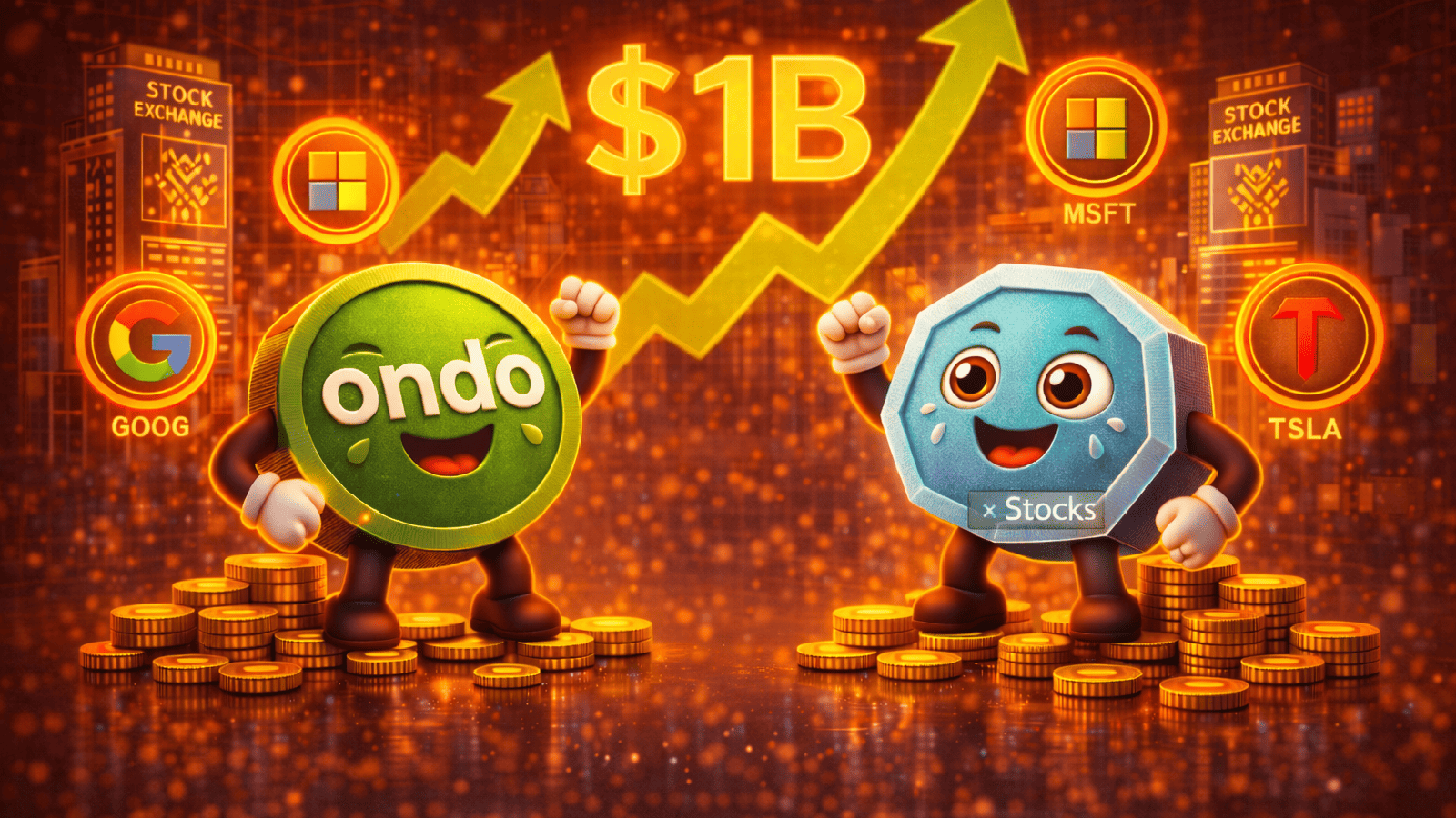 Mercado de ações tokenizadas passa de US$ 1 bilhão com domínio de Ondo e xStocks