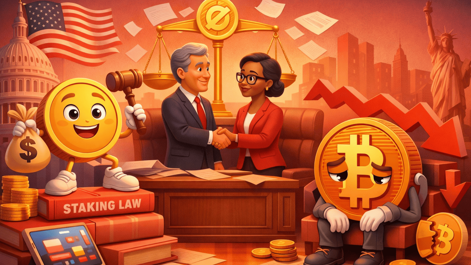 Nova lei favorece staking e deixa Bitcoin em desvantagem nos EUA