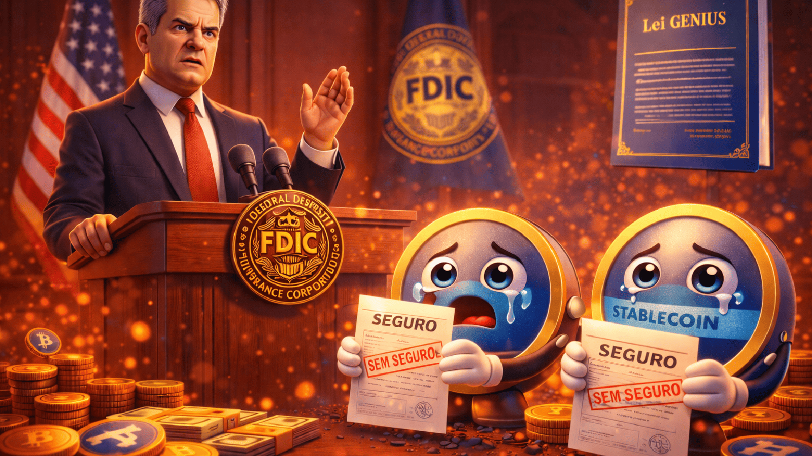 Presidente do FDIC diz que stablecoins não terão seguro de depósito sob a Lei GENIUS