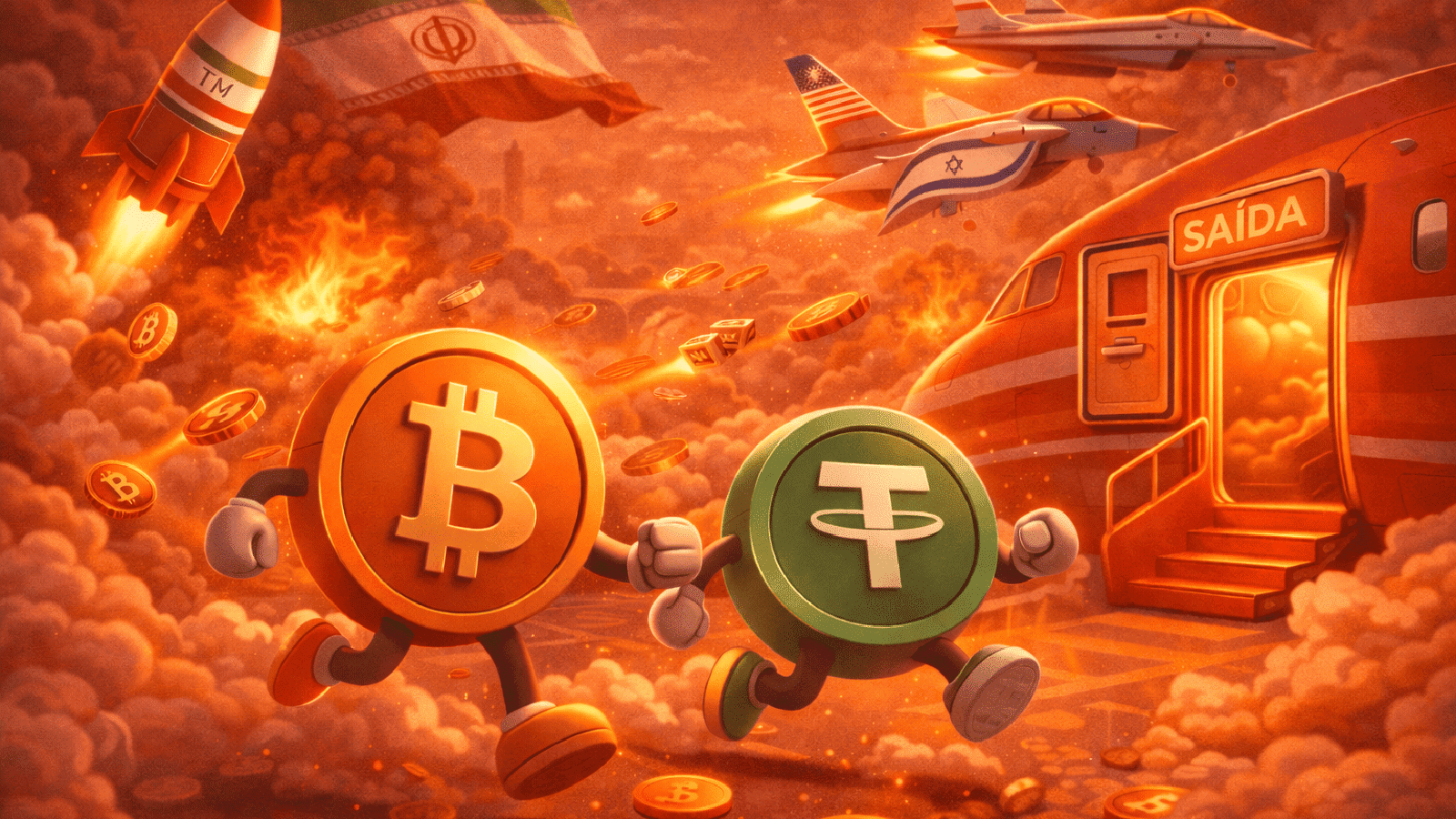 Saída de criptomoedas do Irã dispara 700% após ataques conjuntos dos EUA e Israel