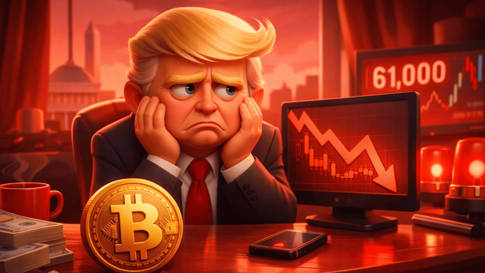 Sem Trump, sem alívio? Bitcoin pode testar US$ 61 mil em fim de semana de alta tensão