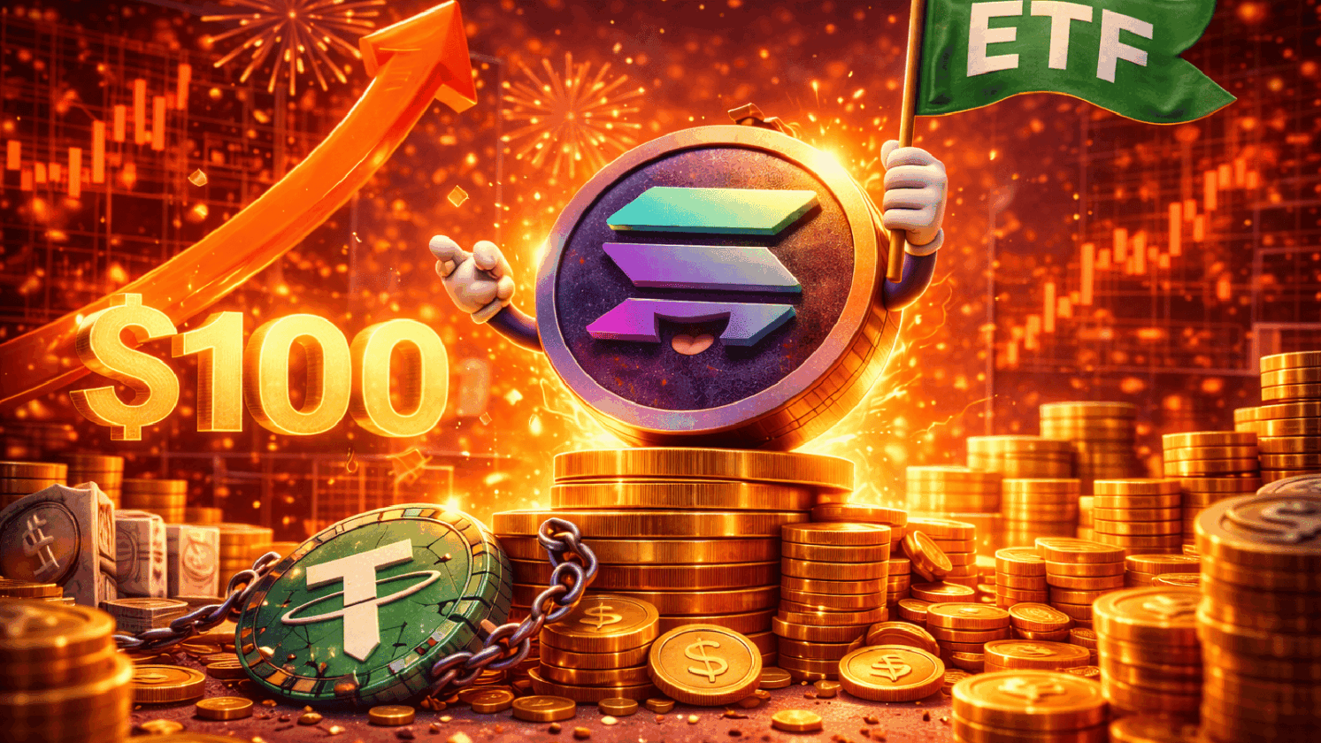 Solana pode romper os US$ 100 com entrada consistente em ETFs