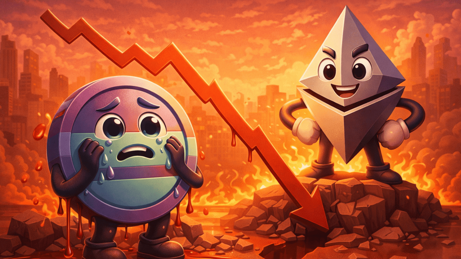 Solana sangra contra Ethereum e pode cair mais 30% antes de qualquer reação