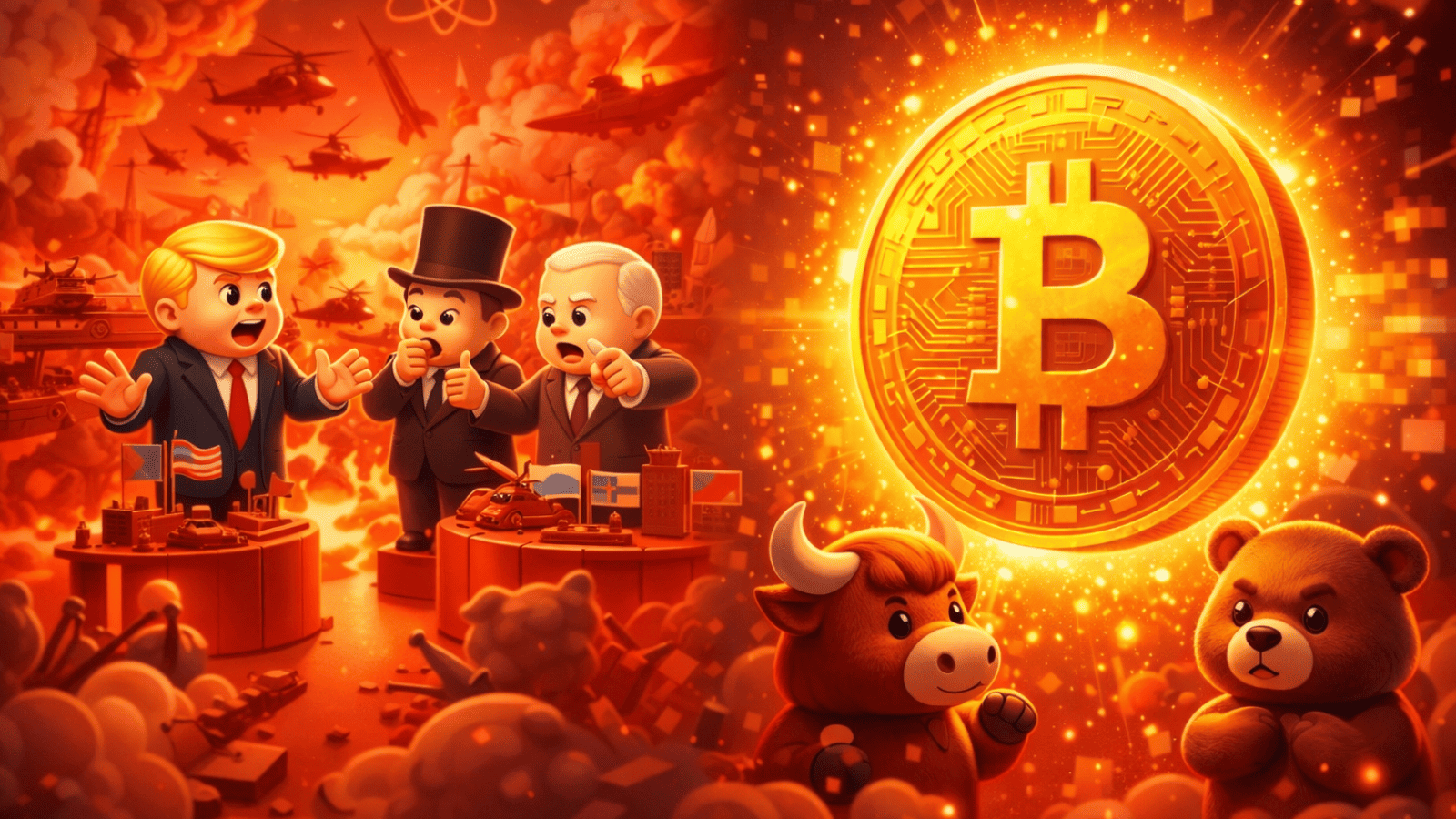 “Terceira Guerra Mundial” domina o debate, porém Bitcoin ignora o pânico e envia um sinal poderoso ao mercado