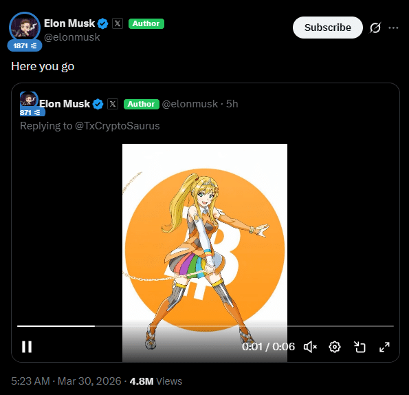 Elon Musk volta a falar de Bitcoin e reacende padrão já visto no mercado