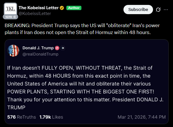 Bitcoin perde força com guerra e ameaça de Trump acelera queda para US$ 68 mil