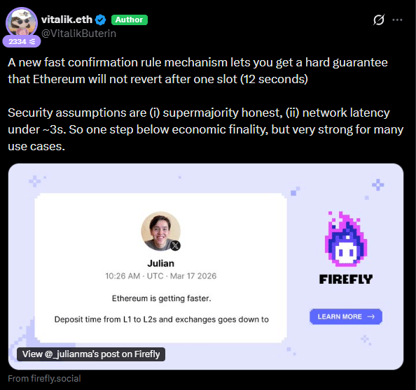 Depósitos quase instantâneos no Ethereum? Nova regra pode mudar tudo para L2s e exchanges