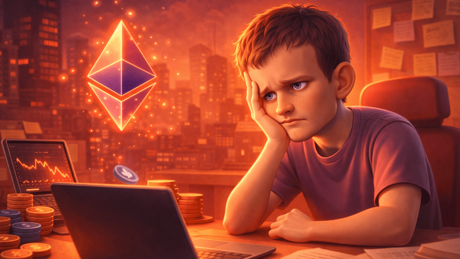Vitalik Buterin admite frustração e expõe crise de propósito no Ethereum