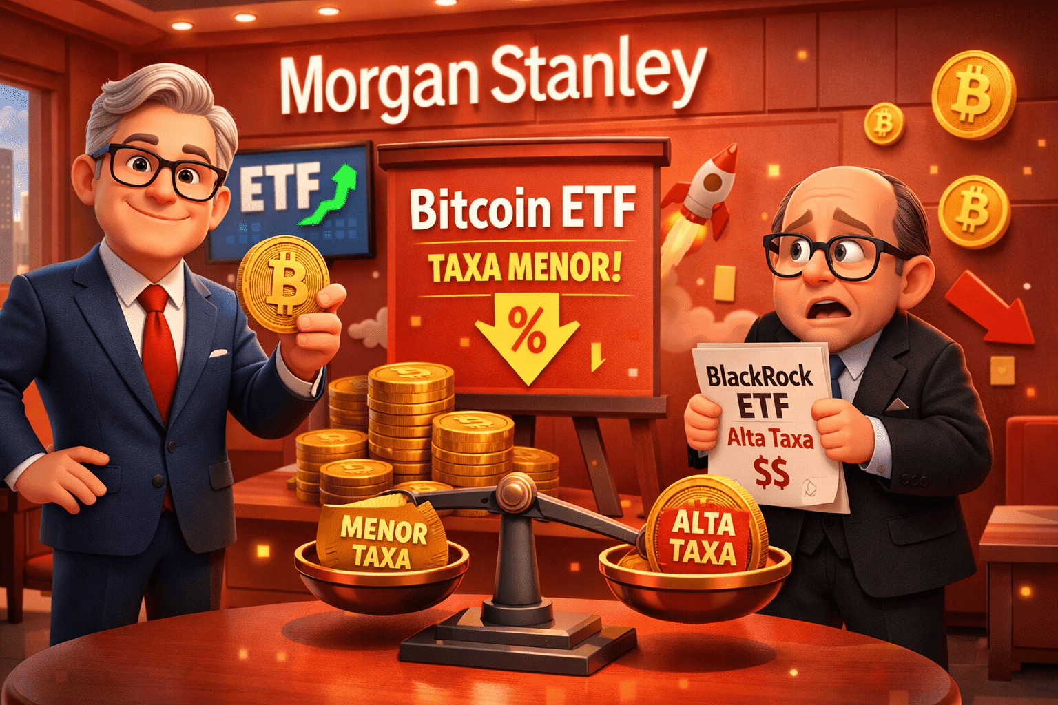 Morgan Stanley vai lançar ETF de Bitcoin com taxa menor que a da BlackRock