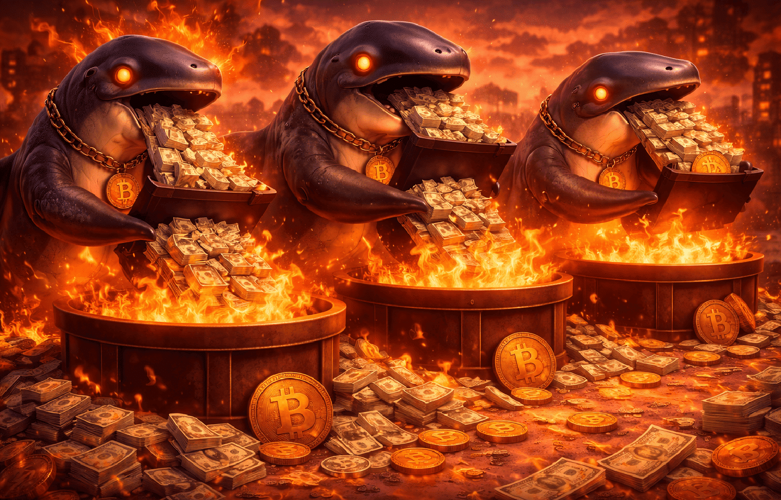 Baleias do Bitcoin queimam US$ 200 milhões por dia enquanto o pânico domina o mercado