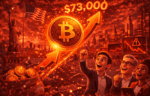 Bitcoin dispara rumo aos US$ 73 mil mesmo com sinais de alerta na economia dos EUA