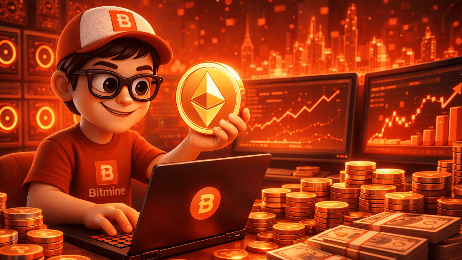 Bitmine acelera compras de Ethereum e já se aproxima de 5% da oferta total