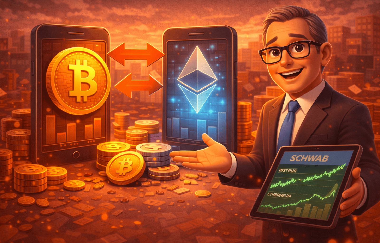 Charles Schwab planeja lançar negociação direta de Bitcoin e Ethereum