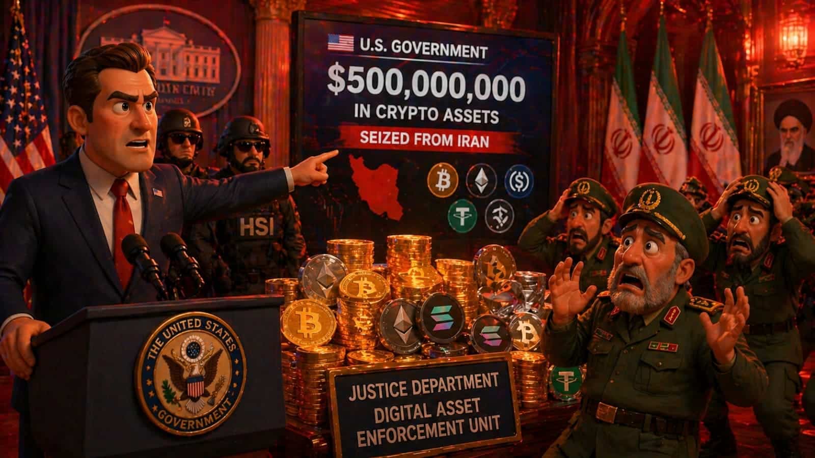 Estados Unidos dizem ter apreendido quase US$ 500 milhões em criptoativos ligados ao Irã