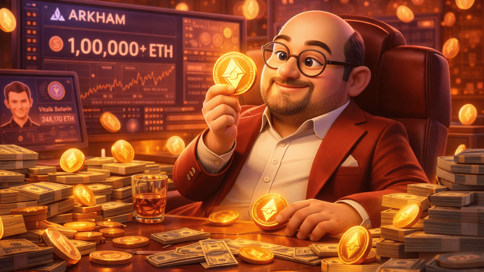 Maior detentor individual de Ethereum não é Vitalik Buterin, revela Arkham