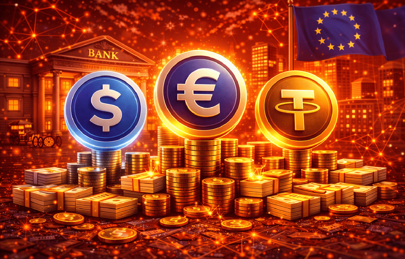 Mercado de stablecoins ganha força na Europa com apoio direto de bancos e empresas