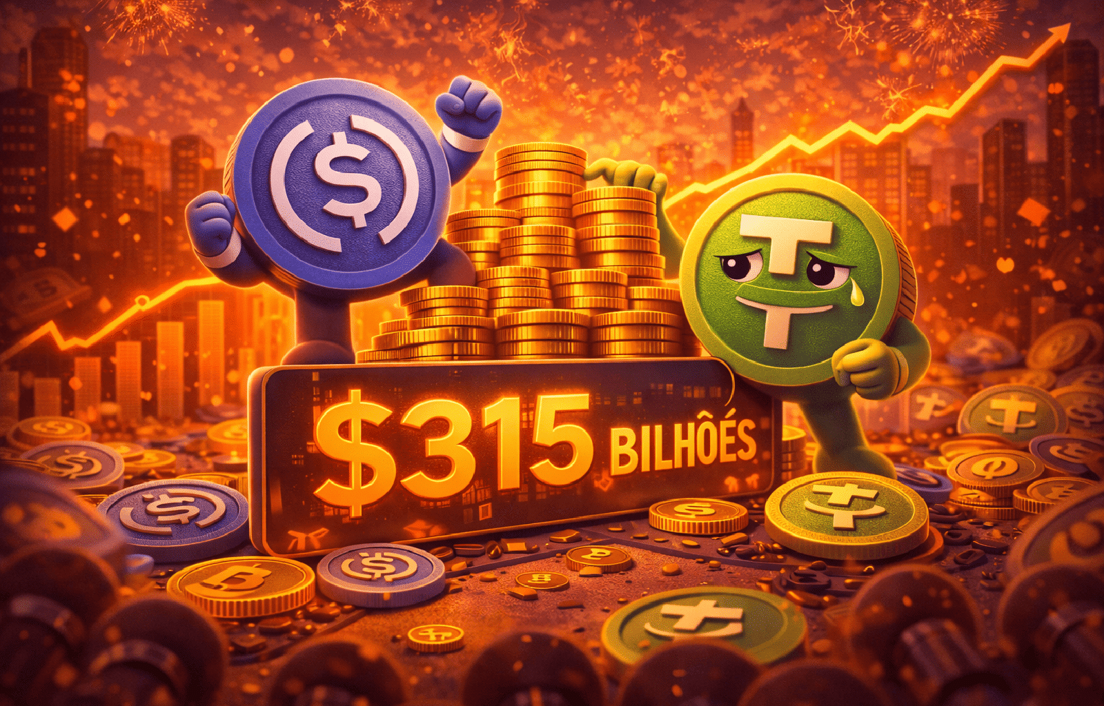 Oferta de stablecoins atinge recorde de US$ 315 bilhões no 1º trimestre com USDC em alta e USDT em queda