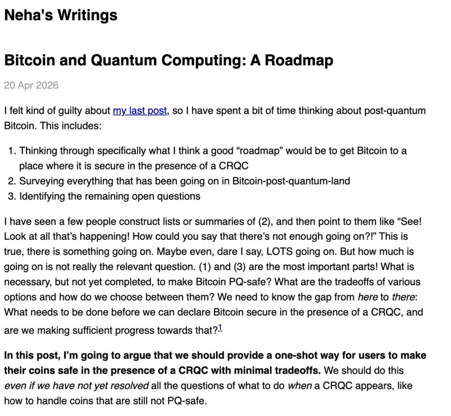 Devs lançam plano “Act Now” para blindar Bitcoin contra ameaça quântica