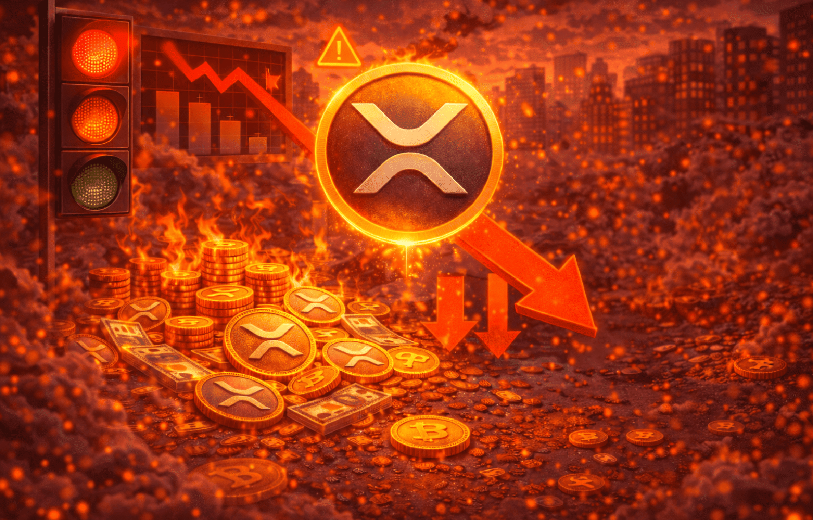 Sinal vermelho para o XRP Queda para US$ 1,10 pode estar próxima