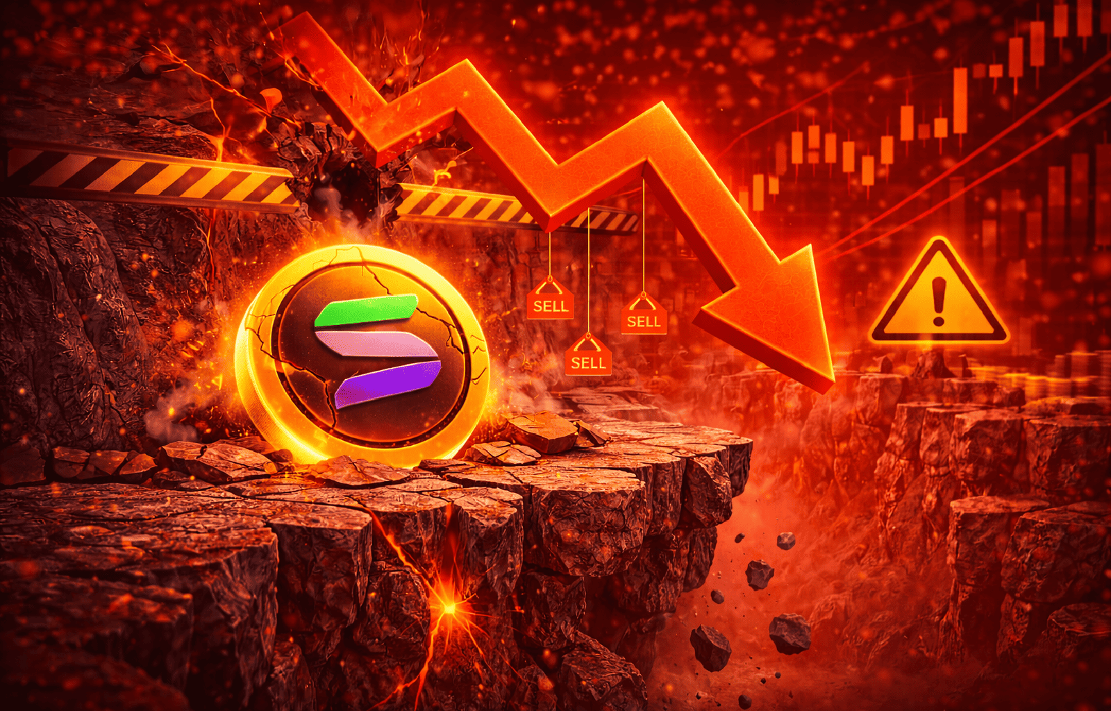 Solana em queda Preço da SOL falha no rompimento e pode despencar até US$ 78