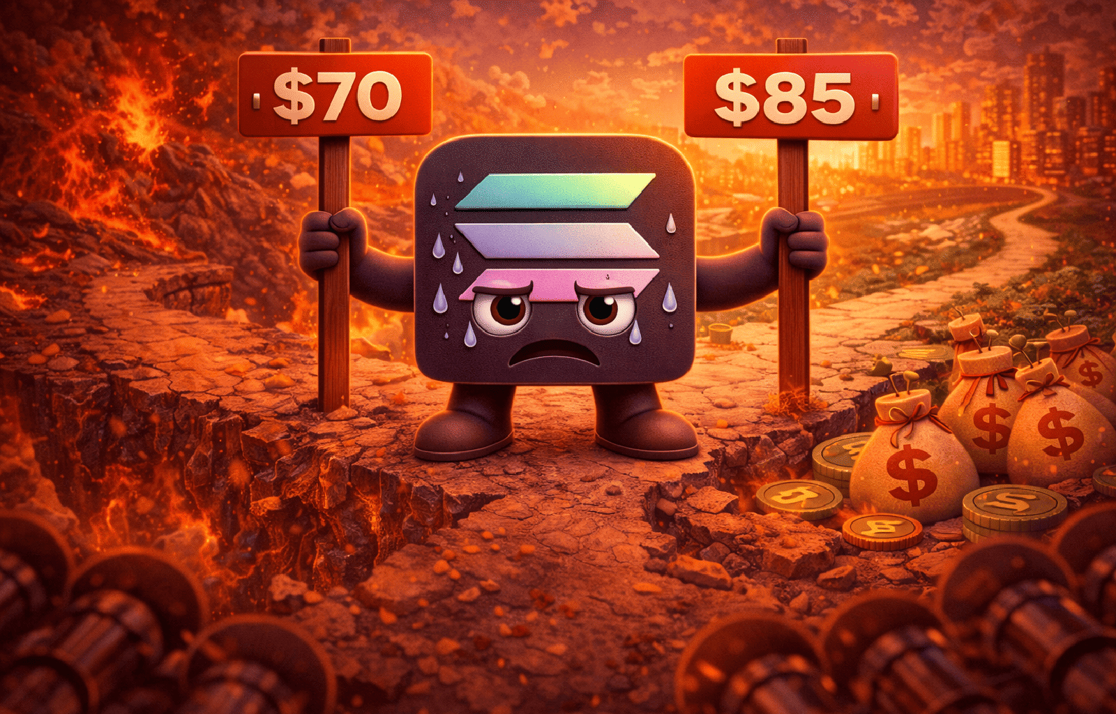 Solana vai recuperar os US$ 85 ou despencar para os US$ 70