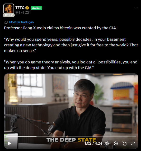 Vídeo viral reacende teoria de que o Bitcoin teria ligação com a CIA