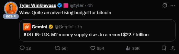 Essa é a maior propaganda para o Bitcoin dos últimos anos, segundo Winklevoss