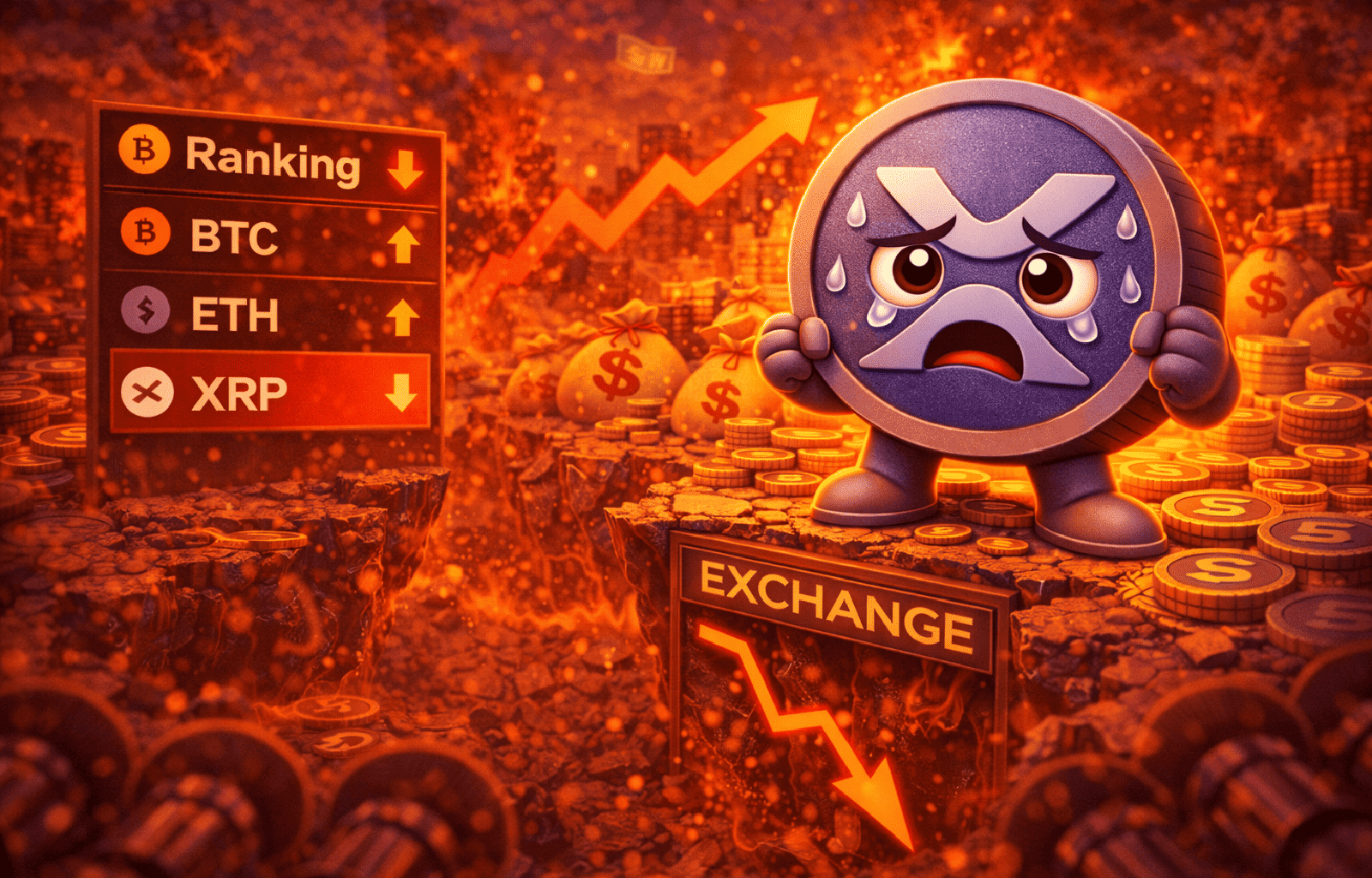 XRP entra em alerta mais de 50% da oferta está no prejuízo após queda no ranking
