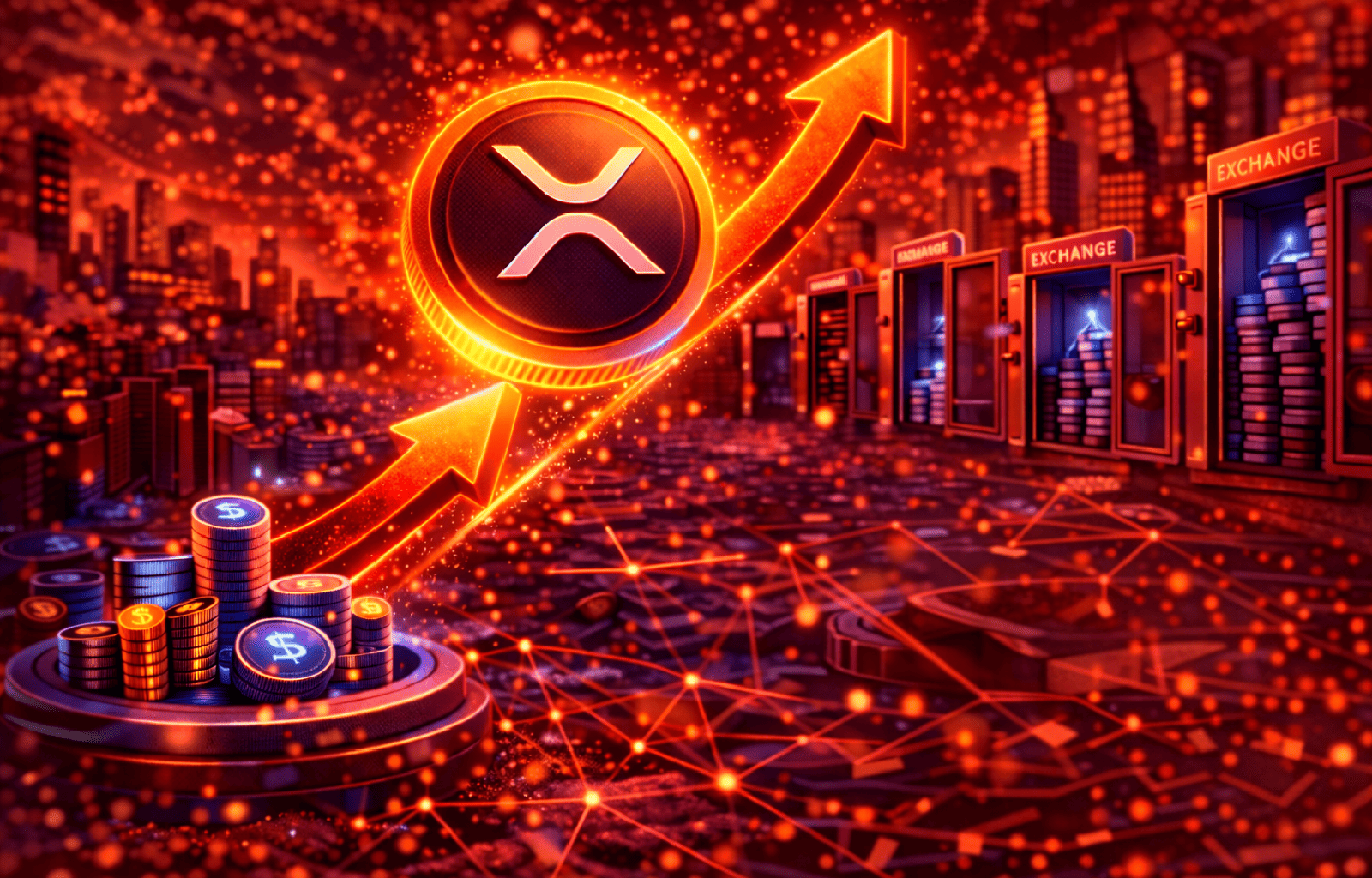 XRP se prepara para novo rali com reservas da exchanges caindo para US$ 2,74 bilhões