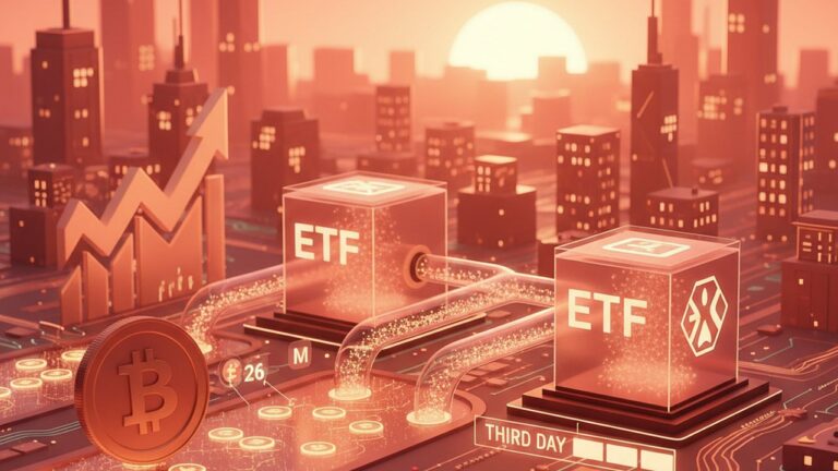 ETFs de cripto mantêm entrada de capital pelo terceiro dia com Bitcoin liderando com US$ 26 milhões